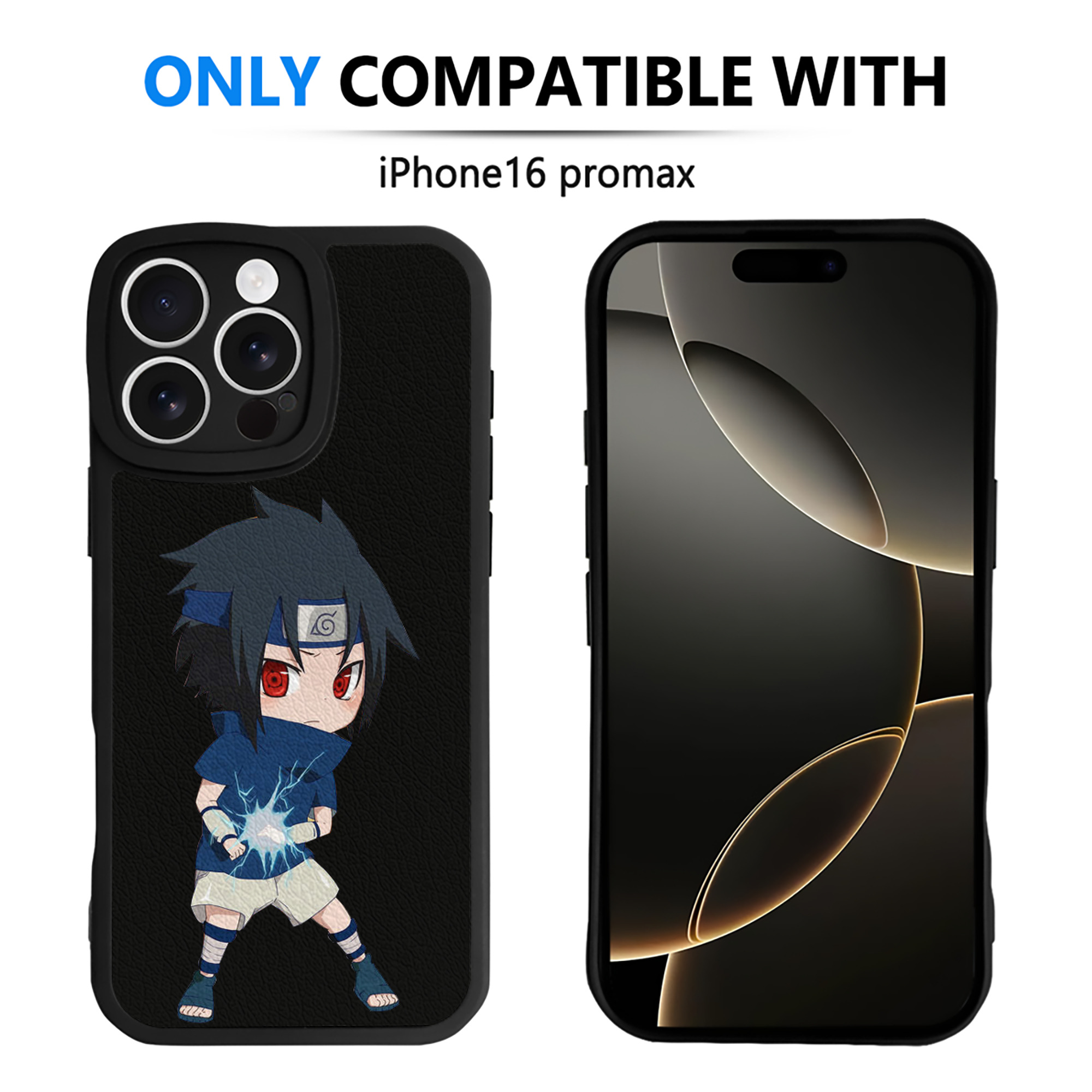 （画像用） NARUTO -ナルト- うちは サスケ Uchiha Sasuke 【iPhone 16シリーズ対応】シリコンスマホケース（レザー調） 材質：シリコン